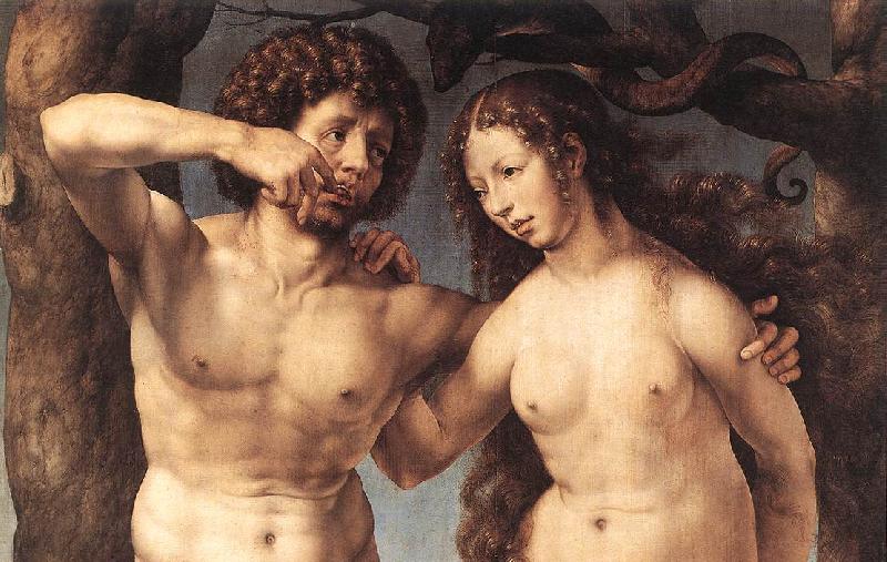 GOSSAERT, Jan (Mabuse) Adam and Eve (detail) sdg